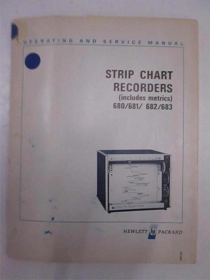 Used HP Strip Chart Recorders 680/681/682/683 Operating and Service Manual, Used