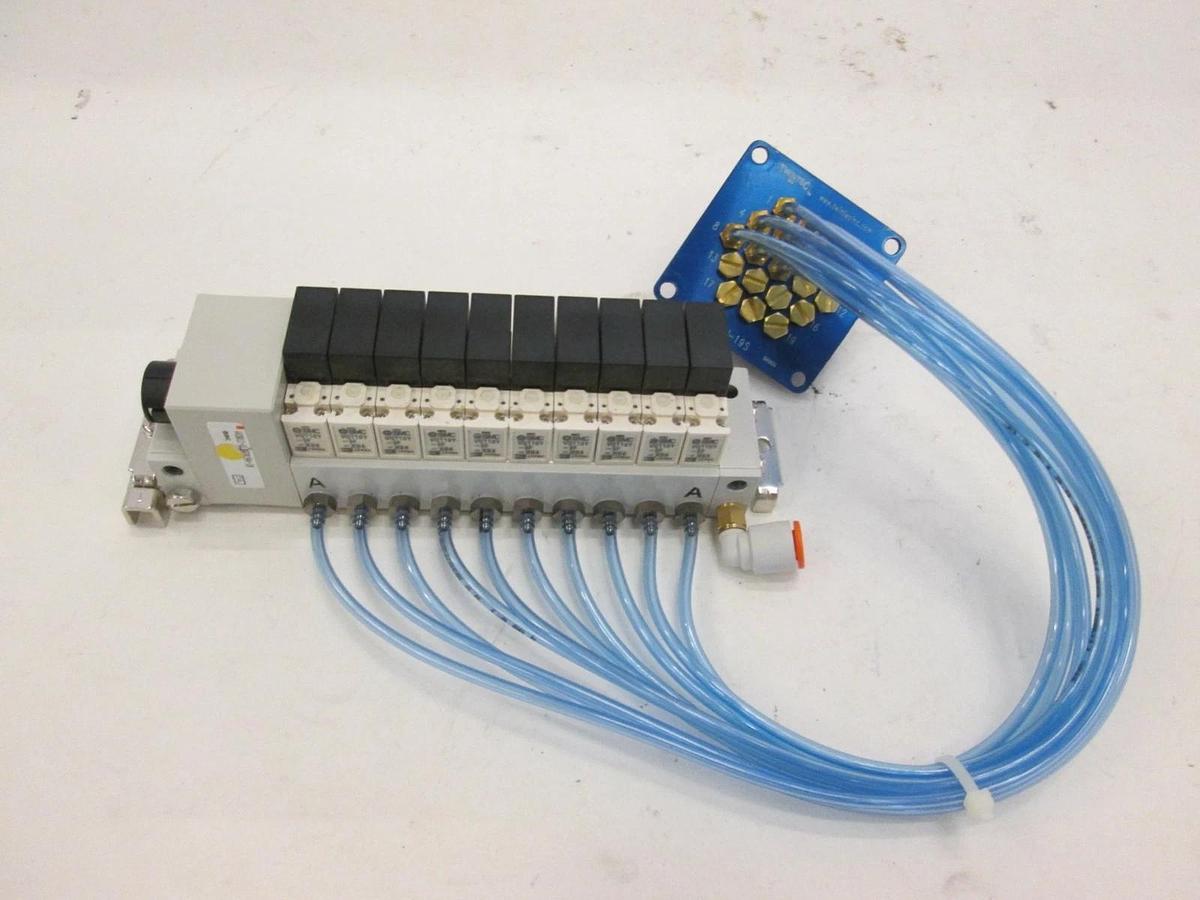 Used SMC, VV3Q11-ULB970, 10 Pos Manifold Assy w/ VQ110Y-SF, Used