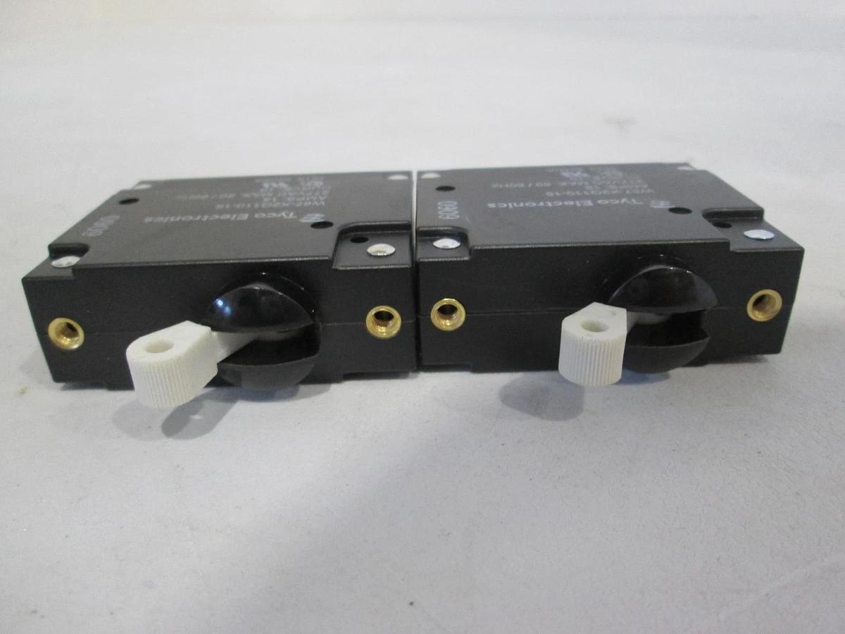 Tyco Electronics, W67-X2Q110-15, Circuit Breaker, 15A, 277VAC Max, New, Lot of 2