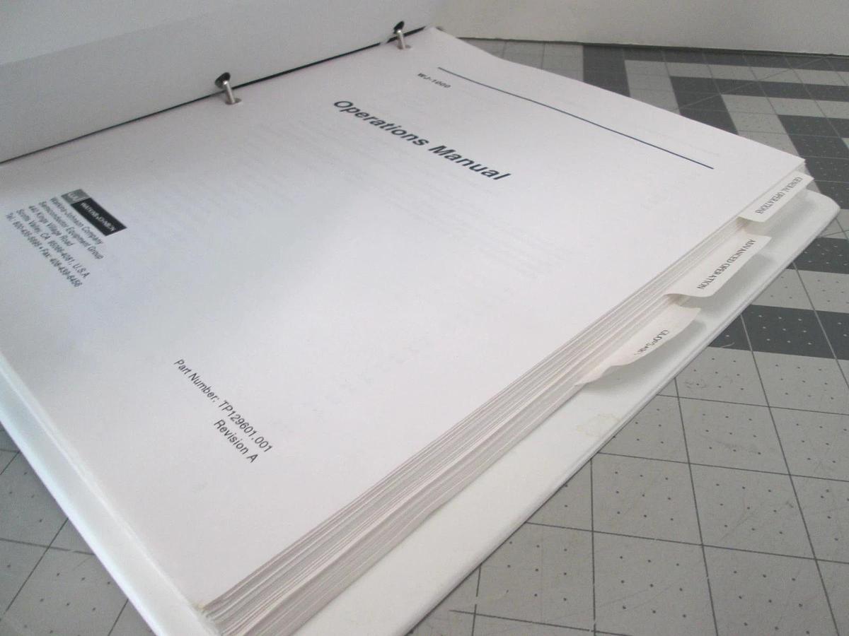 Used Watkins Johnson, Operations Manual, WJ-1000, Used