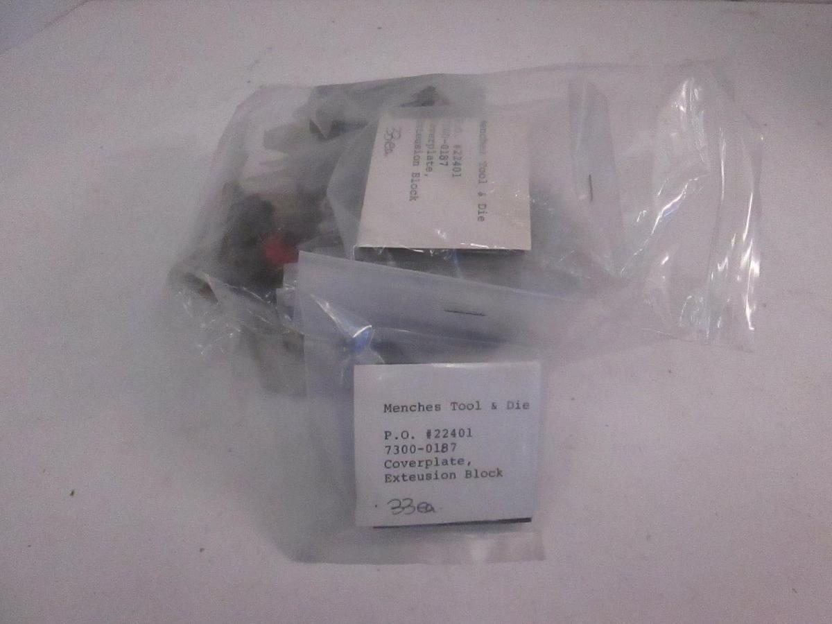 Menches Tool & Die Exteusion Block Cover Plate, 7300-0187, New, Lot of 25