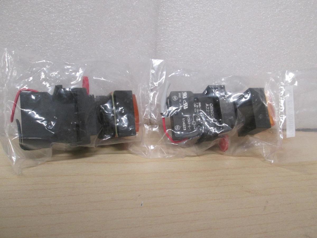 Used Omron A22-TN  w/ Push Button lot of 2 , used