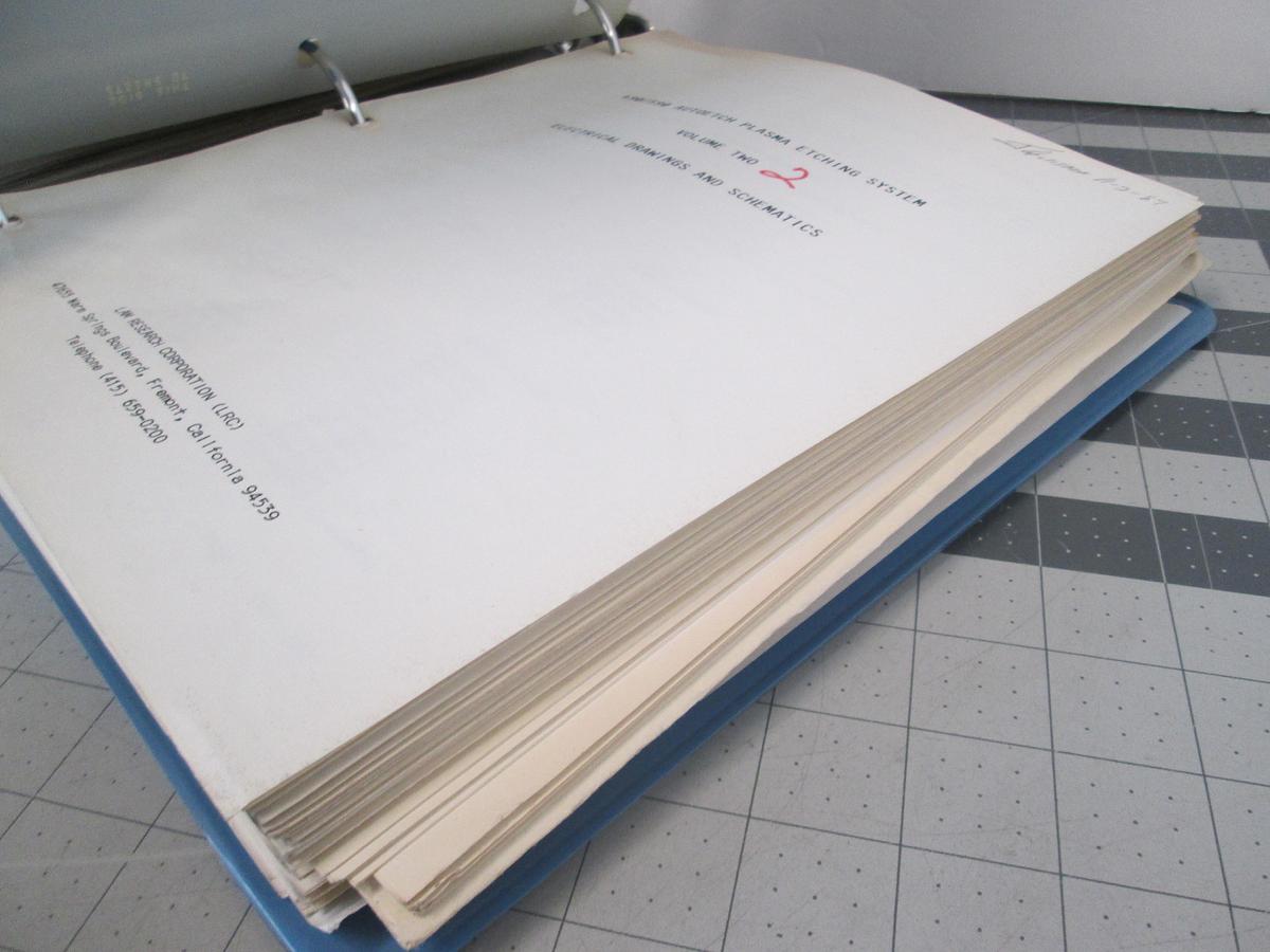 Used LAM Research, 490/590 Autoetch Plasma Etching System, Volume 2, Electrical Drawings and Schematics,, Used
