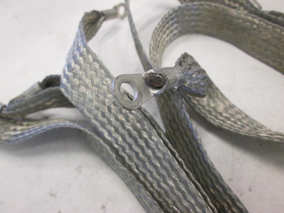 Used Terminated Ground Braid, 1/4" Lug, Used, Lot of 5