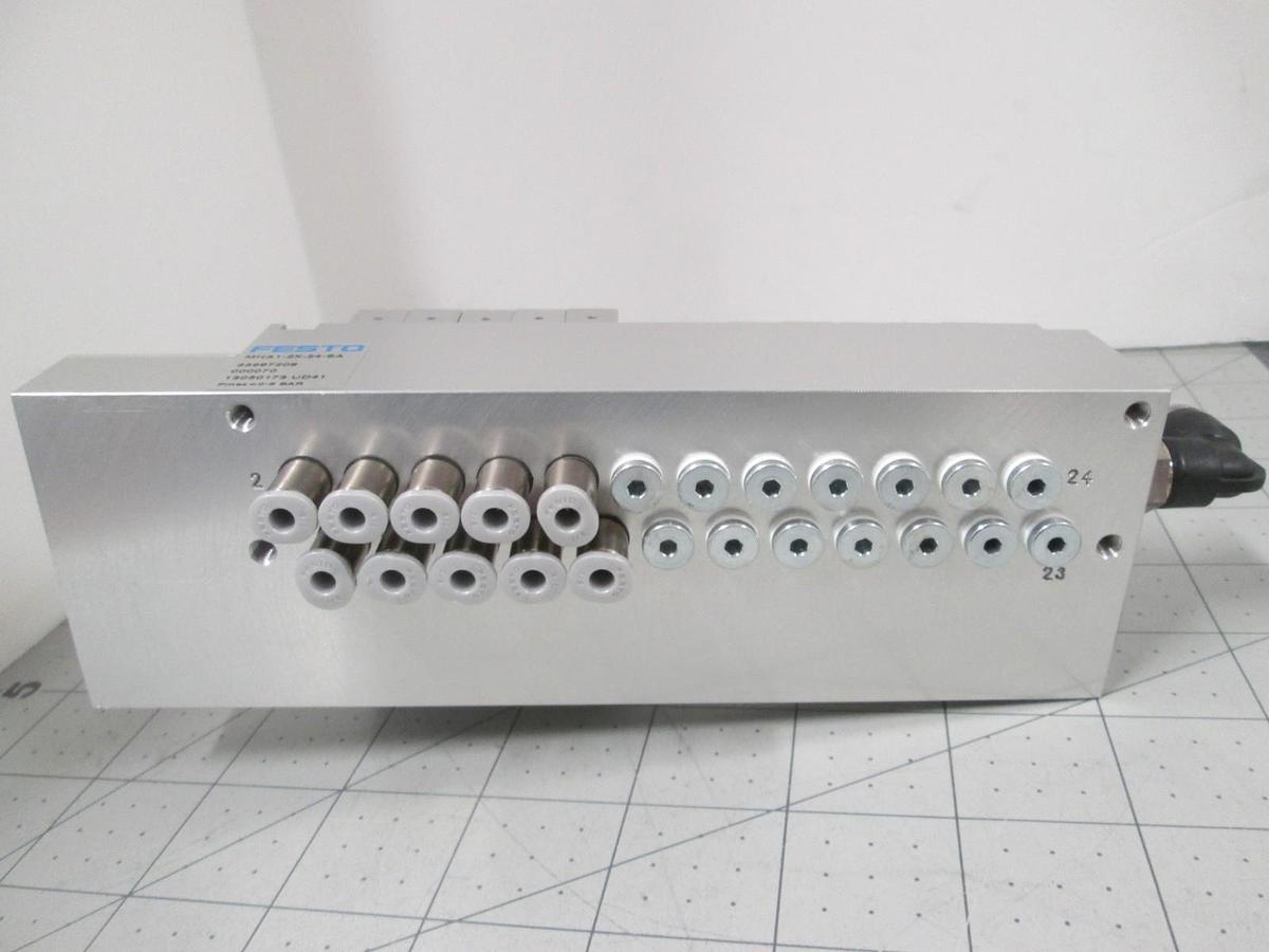 Used Festo, MHA1-2X-24-SA, High Density Valve Terminal w/10 Pilot Valves, Used