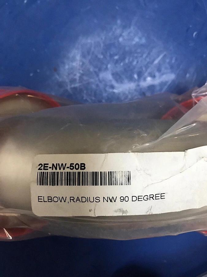Nor-Cal 2E-NW-50B SS Vacuum 90° Elbow w/ NW50 Flanges, Lot of 2 NEW