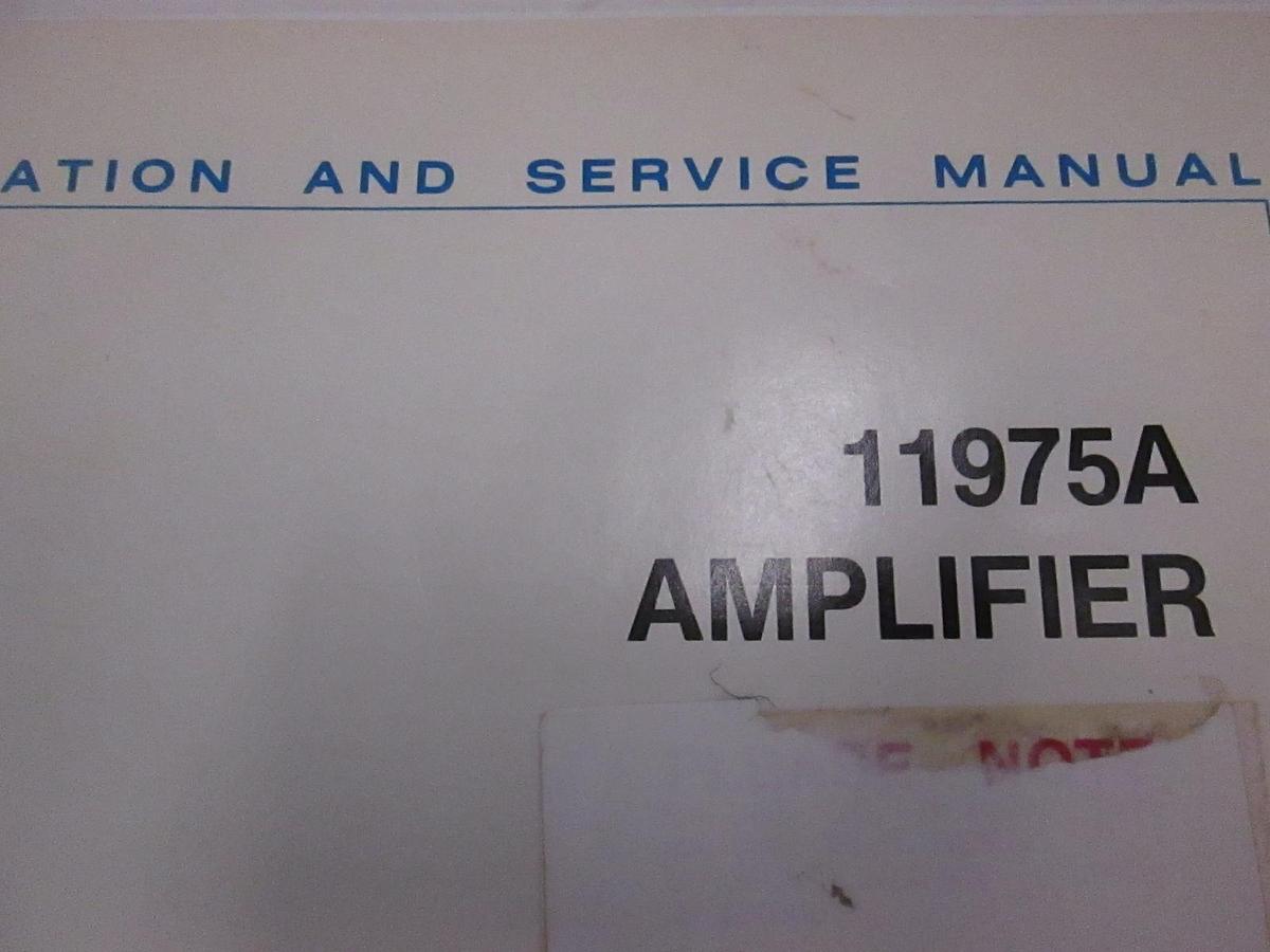Used HP 11975A Amplifier Operating and Service Manual, Used