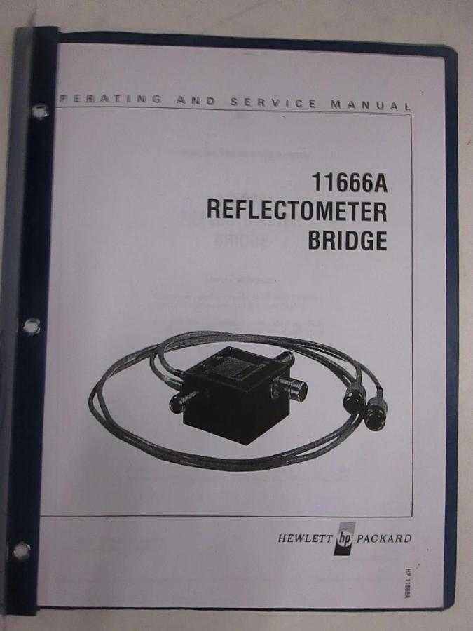 Used HP 11666A Reflectometer Bridge Operating and Service Manual, Used