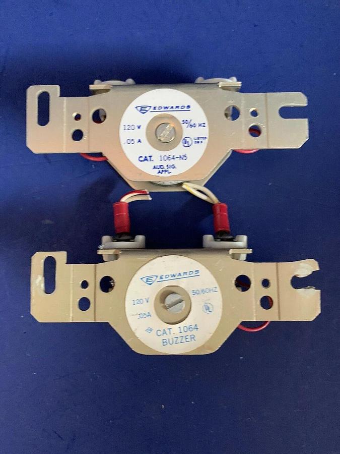Used Edwards 1064-N5 or 1064-N Buzzer 120V 50/60Hz, Lot of 2 Used