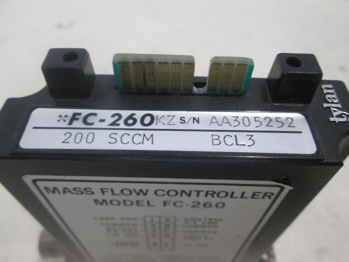 Used Tylan, FC-260KZ , Mass Flow Controller, 200 SCCM, BCL3, Used