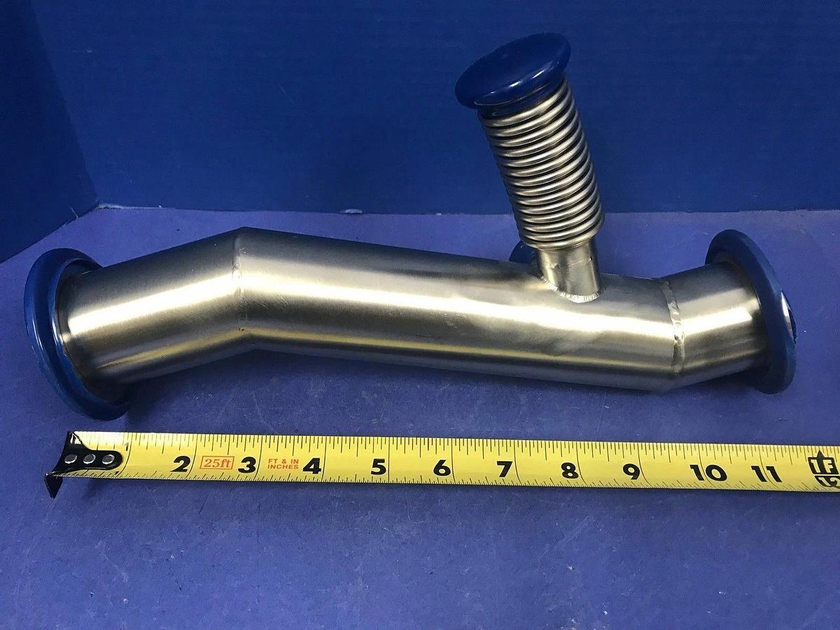 Stainless Steel Double Miltered Elbow Vacuum Pipe 45°/45°, NW50 w/ 2 Ports