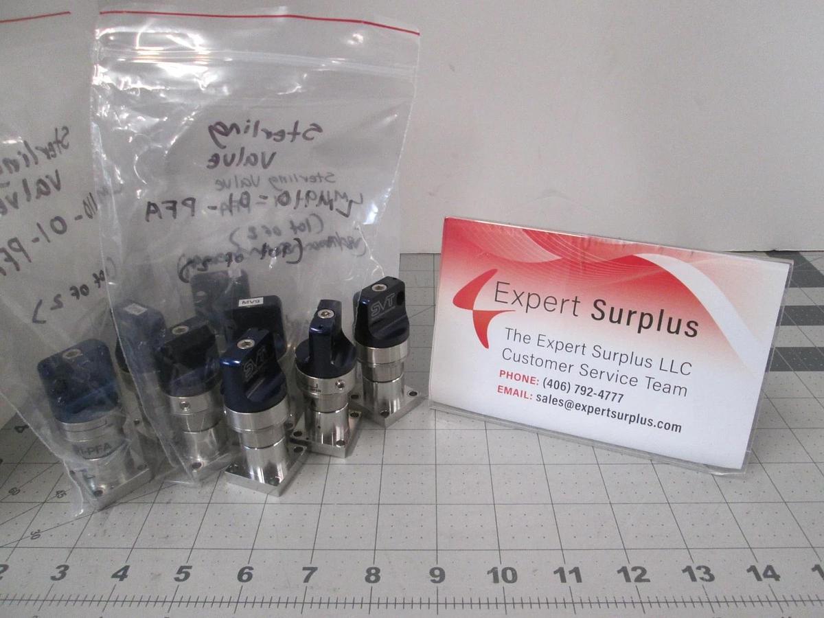 Used Sterling Valve, LM110-01-PFA, Series 110 Pneumatic Valve, New, Lot of 9
