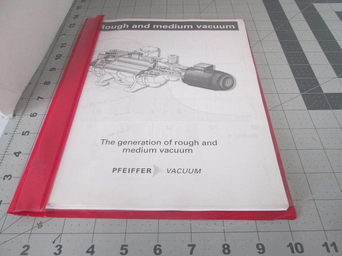 Used Pfeiffer Vacuum, Rough and Medium Vacuum Manual, Used