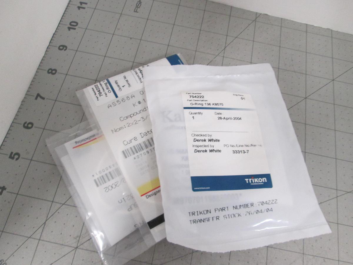 Lot of 3, Trikon, 704222, O-Ring 136, k8575, Kalrez Semiconductor Equipment NOS