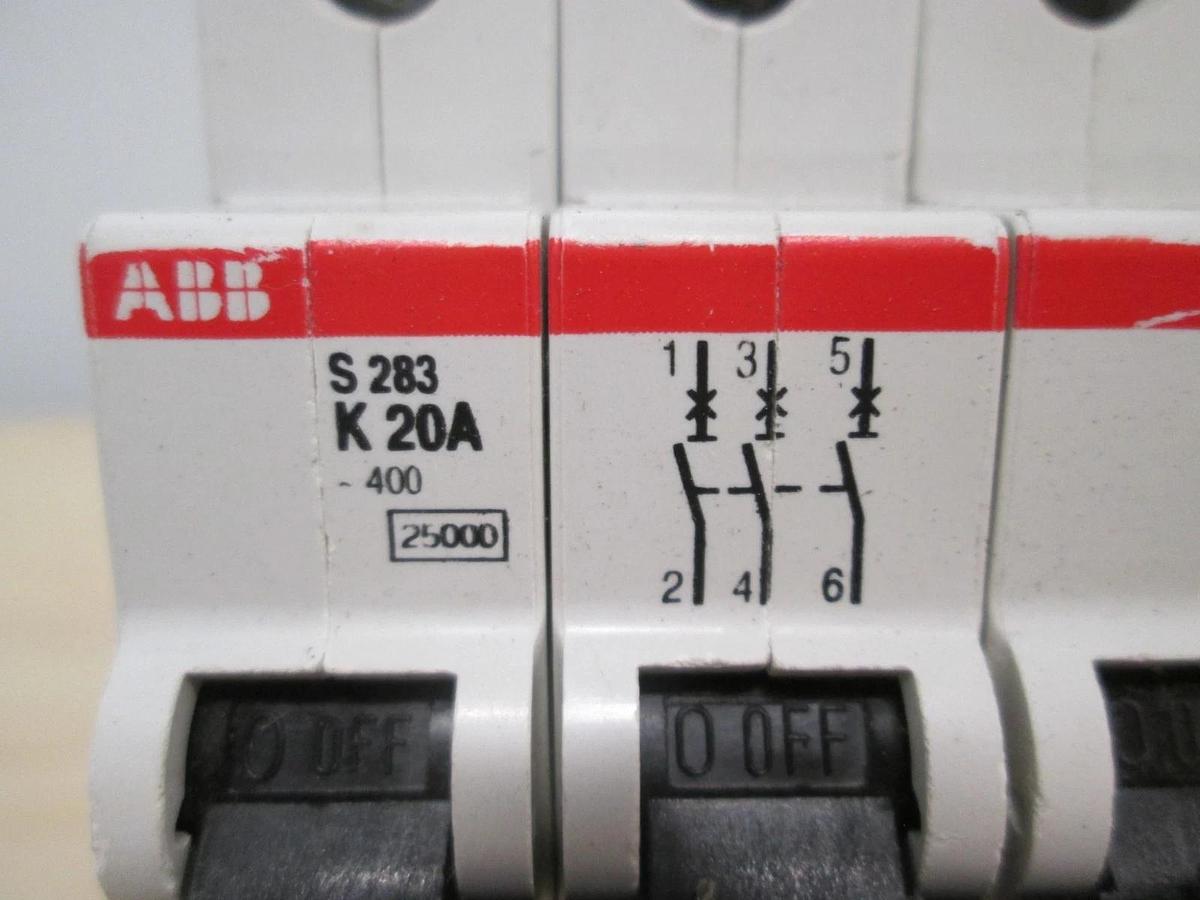 Used ABB, S 283, S2-BMM-2, 4 Pole, Circuit Breaker, VDE 0660, Used