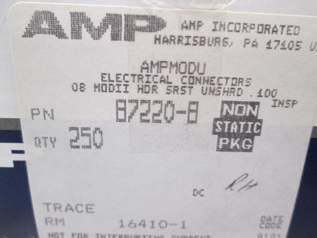 AMP, 87220-8, Connector Header, 8 POS, Single Row, Gold Contacts,New, Lot of 250