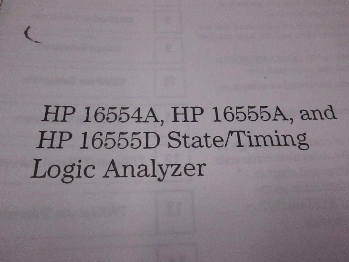 Used HP 16554A, 16555A and 16555D State/Timing Logic Analyzer Program Guide, Used