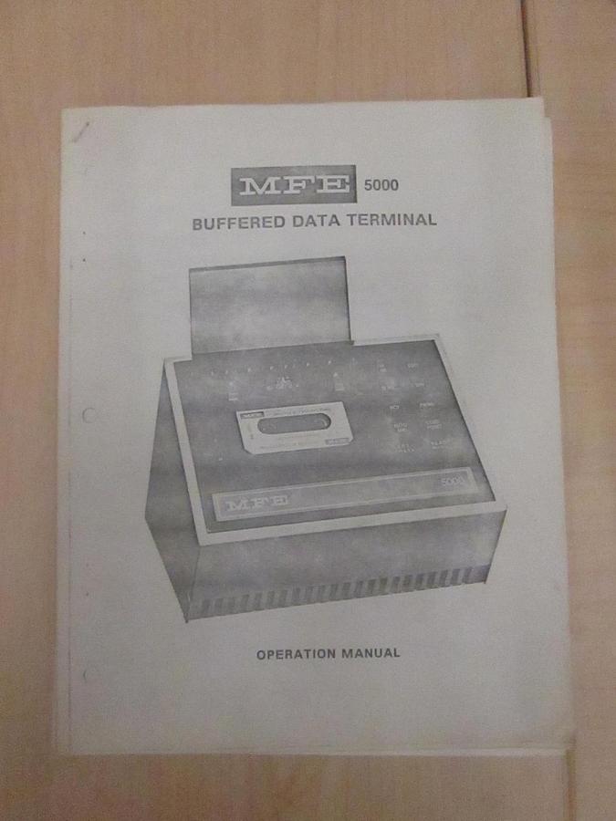 Used MFE 5000 Buffered Data Terminal Operation Manual, Used