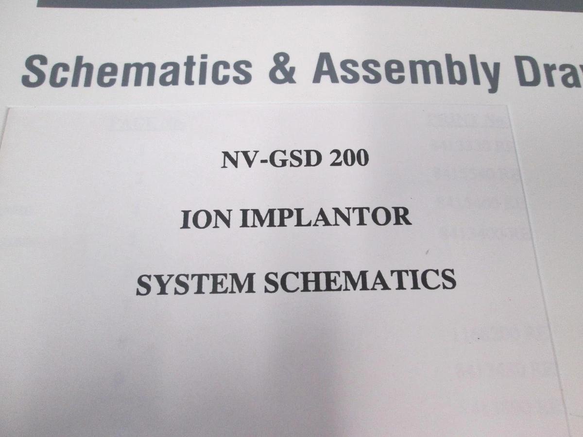 Used Eaton, NV-GSD 200, Ion Implantor System, Schematics and Assembly Drawings, Used