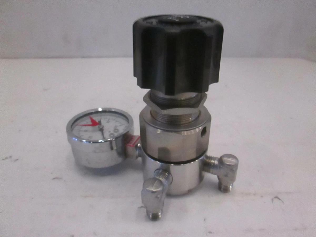 Used Tescom Stainless Steel Regulator, 44-2261-242 w/ 0-100 PSI Gauge, Used