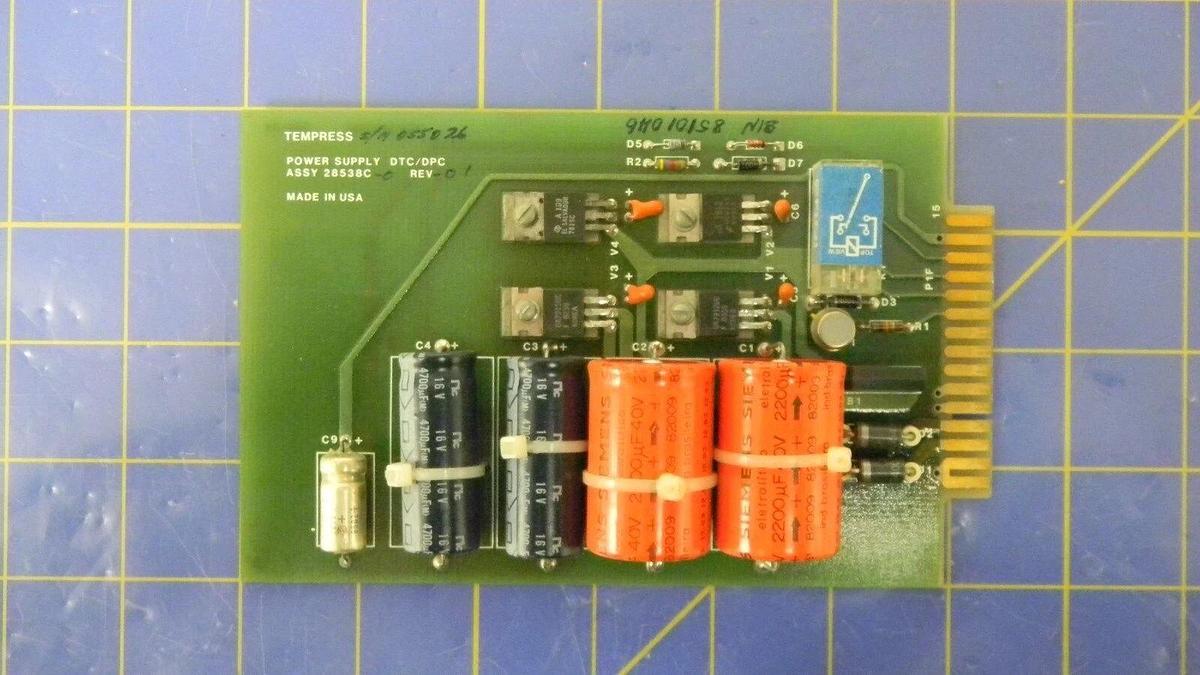 Used Tempress, 28538C Rev- 01, Power Supply DTC/DPC, PCB, Working When Removed