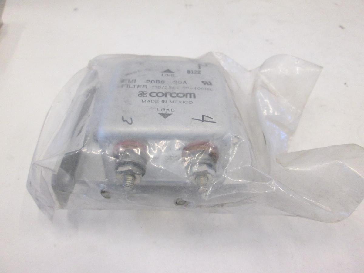 Used Corcom, EMI Filter, 20B6, 20A, 115/250 VAC, Used