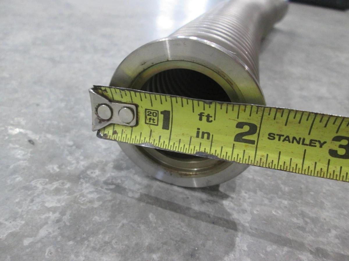 Used Stainless Steel Formed Bellows Vacuum Pipe / Socket, 16"L, 50MM Flange, Used