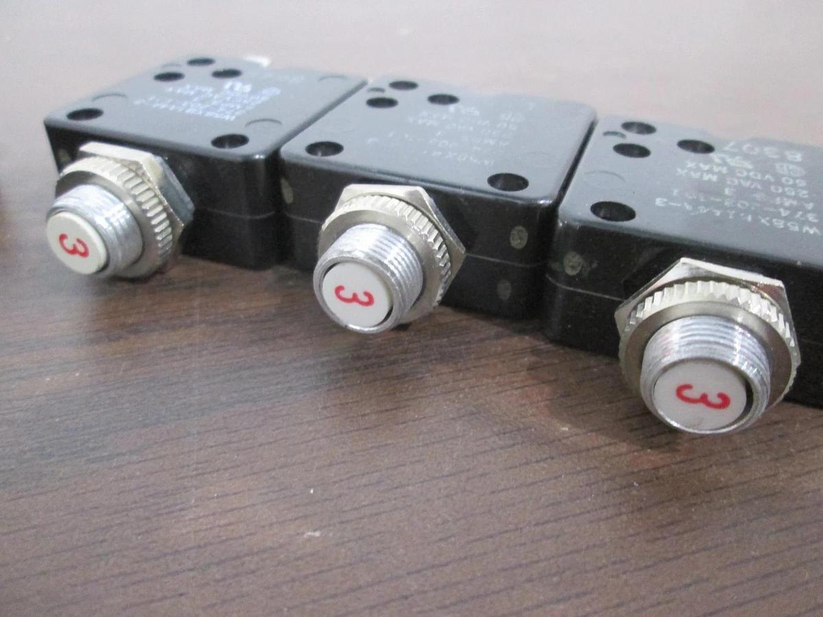 Used Potter & Brumfield, W58XB1A4A-3, 3A, Thermal Circuit Breaker, Used, Lot of 6