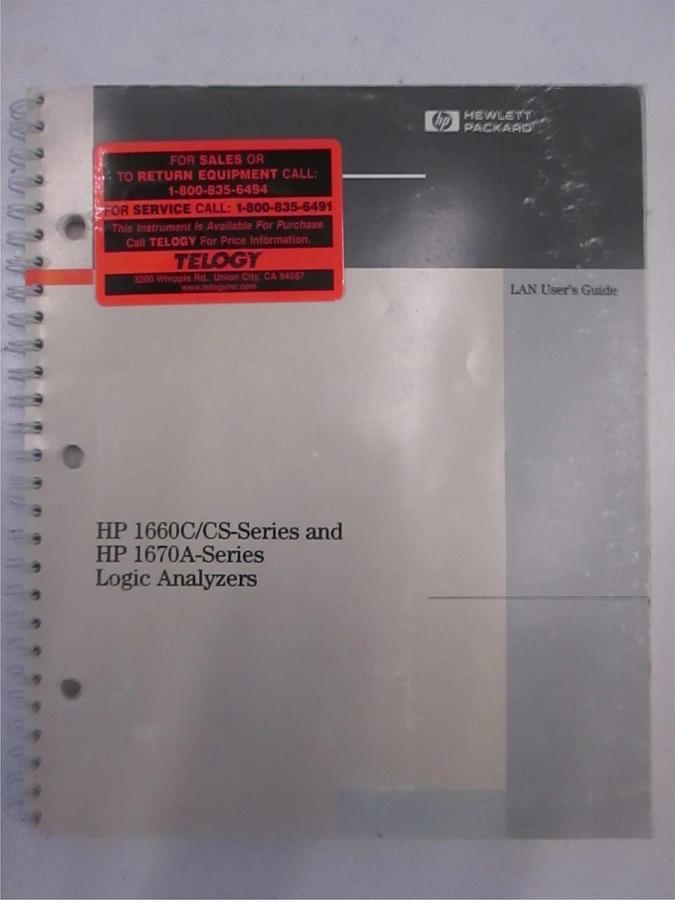 Used HP 1660C/CS-Series and 1670A-Series Logic Analyzers LAN User Guide, Used