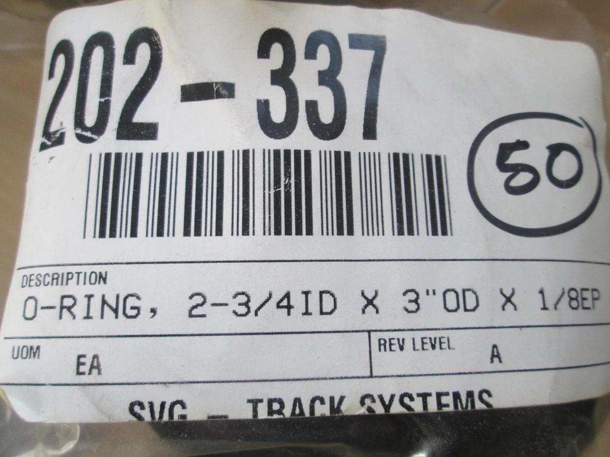 O-Ring, 2-3/4ID x 3" OD x 1/8EP, 202-337, New, Lot of 25