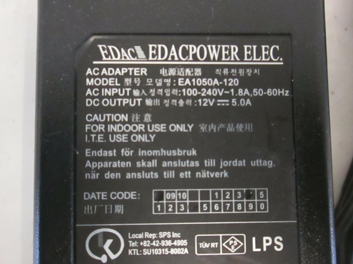 Used EDAC Power, Power Adapter with Cord EA1050A-120, Used