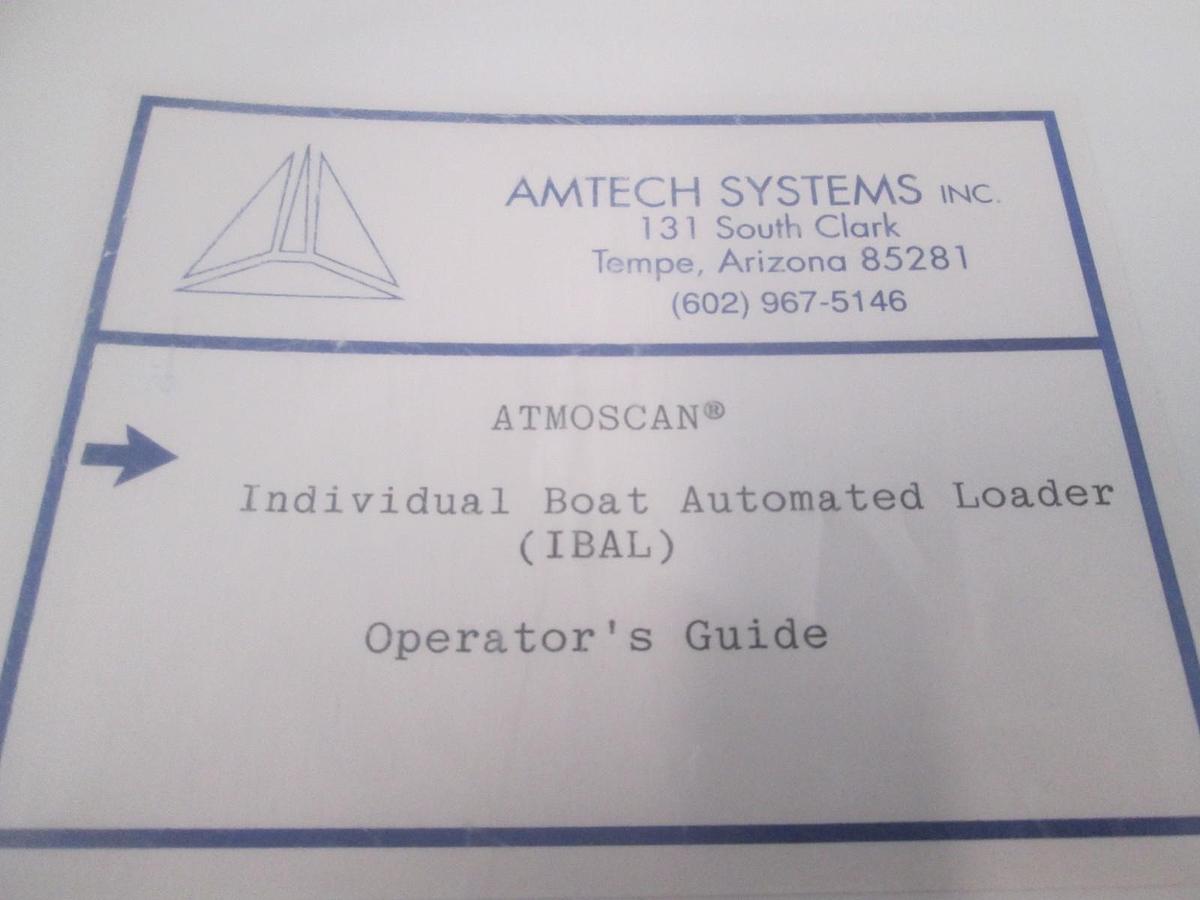 Amtech, Atmoscan Individual Boat Automated Loader, Operators Guide, New