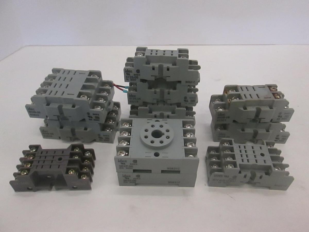 Used Idec, Various Relay Base Sockets, Used, Lot of 11