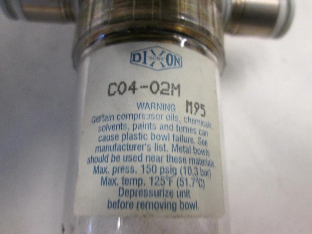 Used Dixon, C04-02M, 150 PSIG, Filter Regulator w/ Ashcroft 0-160 PSI Gauge, Used