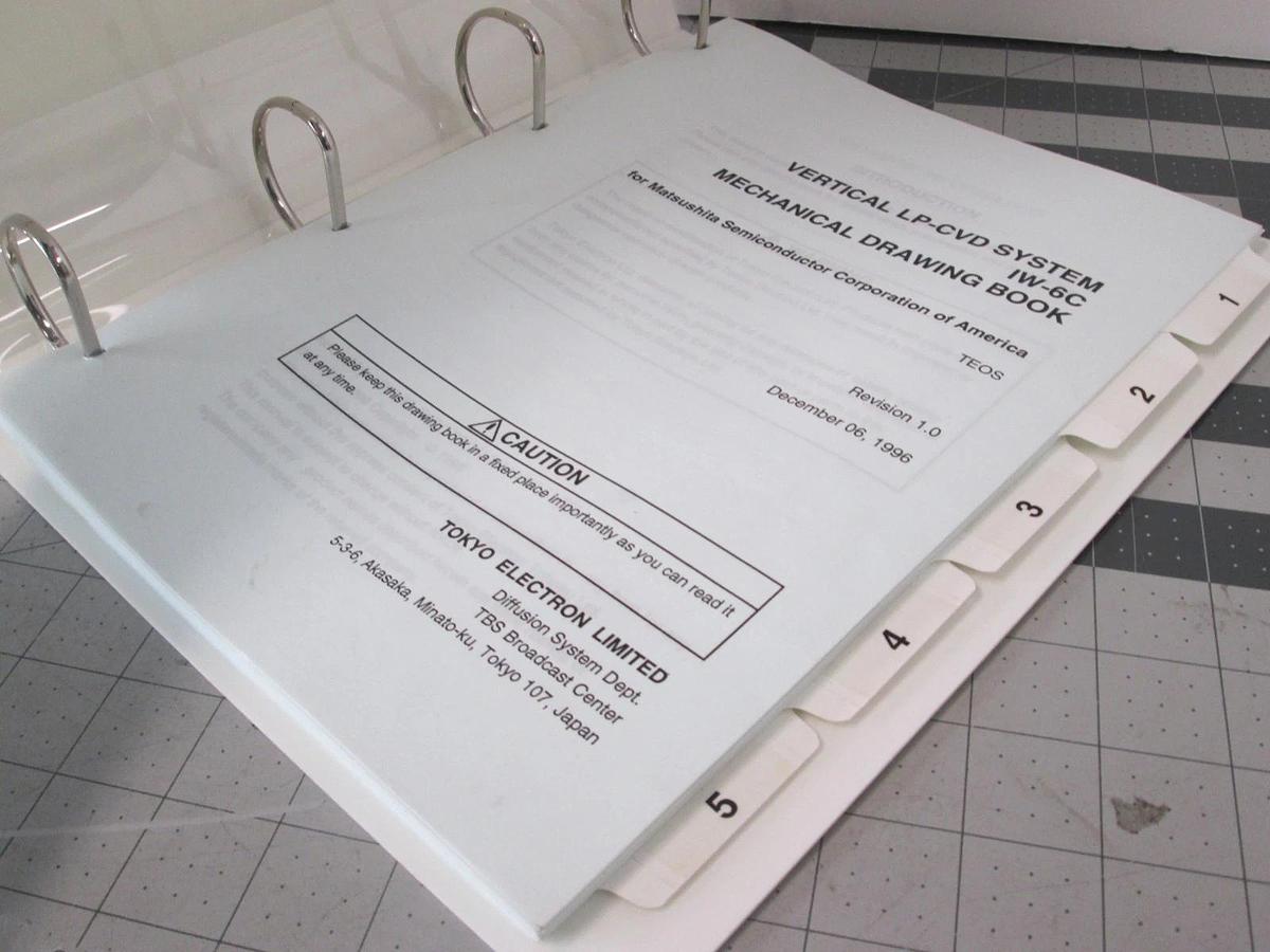 Used TEL Tokyo, IW-6C, Mechanical Drawing Book, TEOS, Used