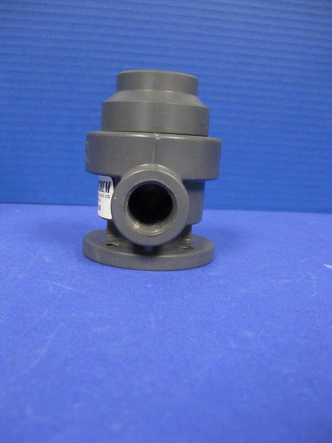 Used Filter Chem OAV-50 PVC One Way Air-Operated Valve, 1/2" Step Down, Used