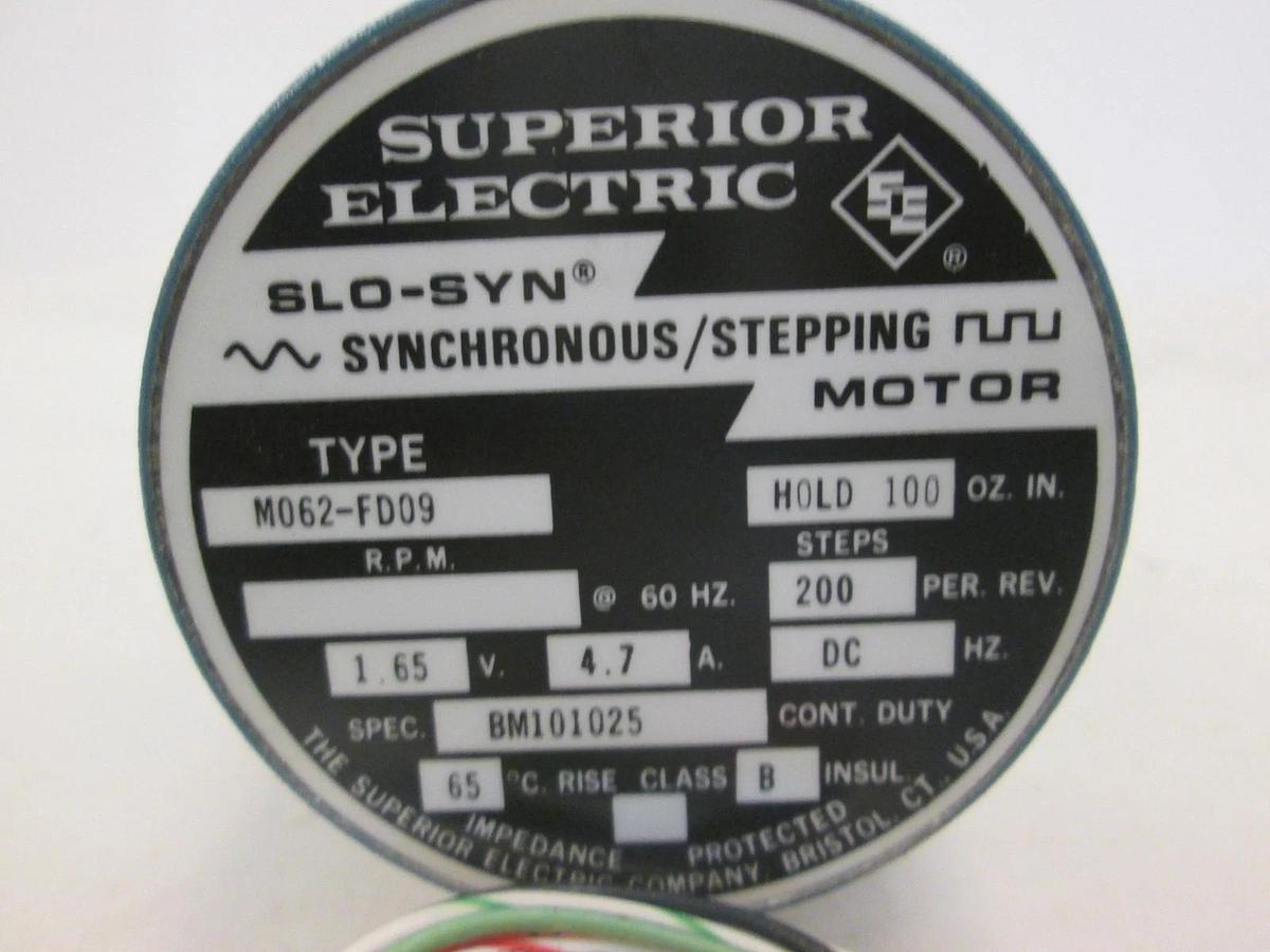 Used Superior Electric, M062-FD09, Synchronous/ Stepping Motor, Used