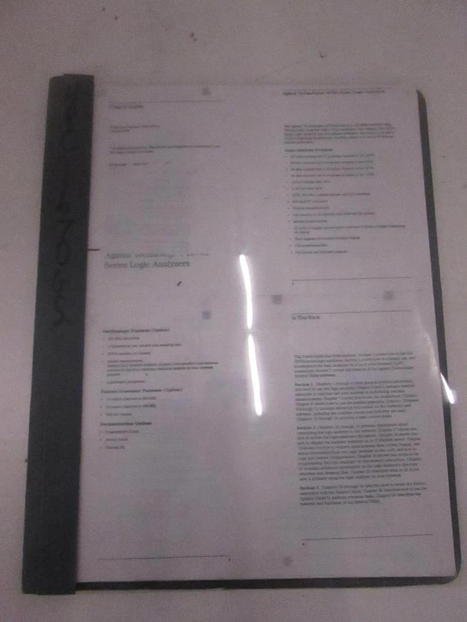 Used Agilent Technologies 1670G-Series Logic Analyzers User's Guide, Used