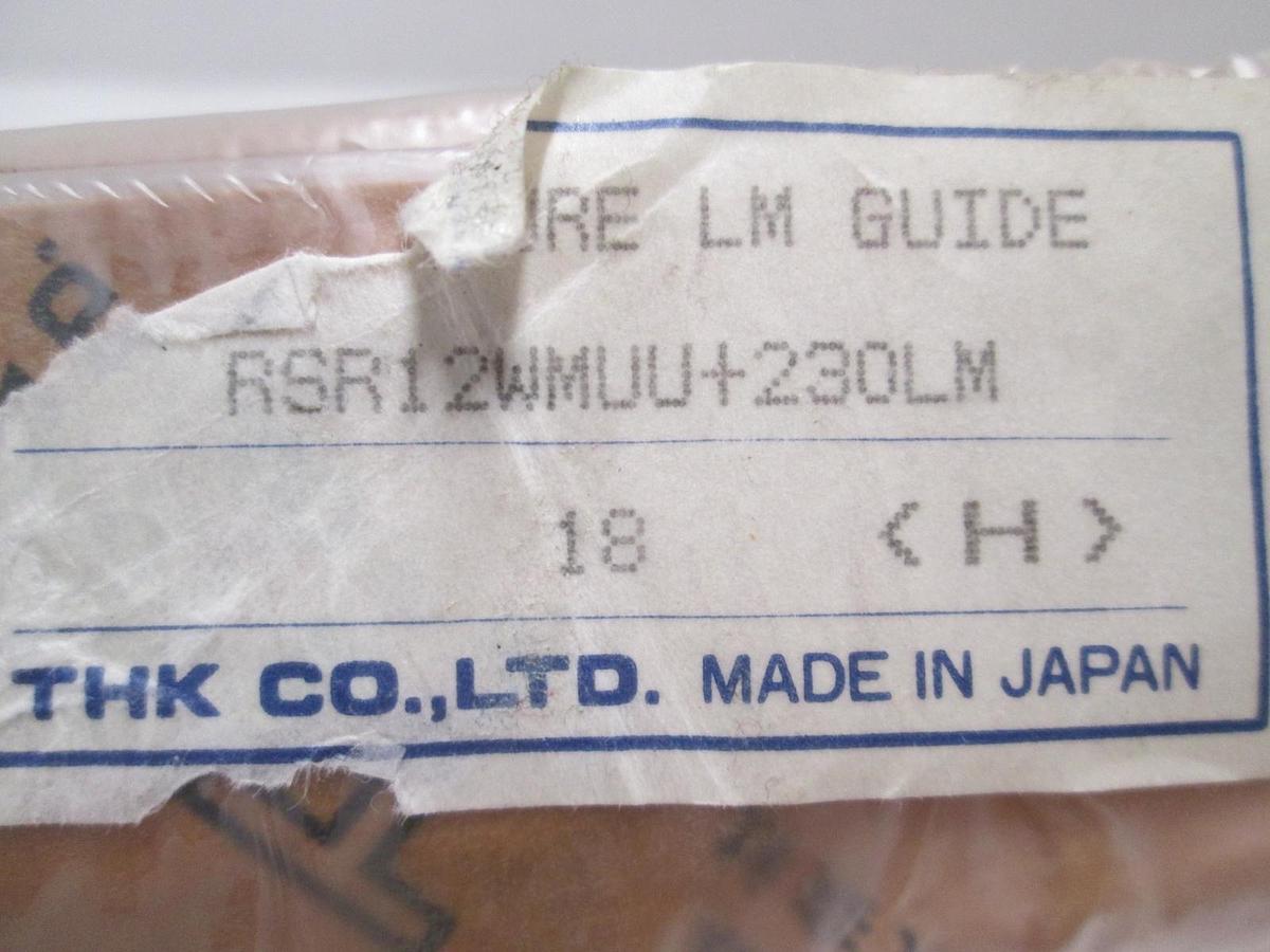 THK, RSR12WMUU+230LM, Linear Bearing Guide Block w/ Guide Rail, New