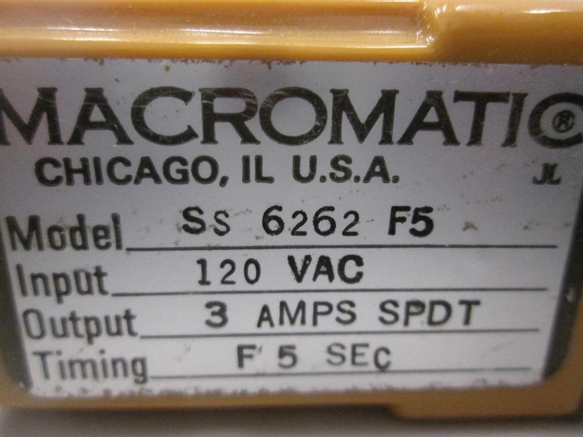Used Macromatic, SS 6262 F5, 120 VAC Relay, Used