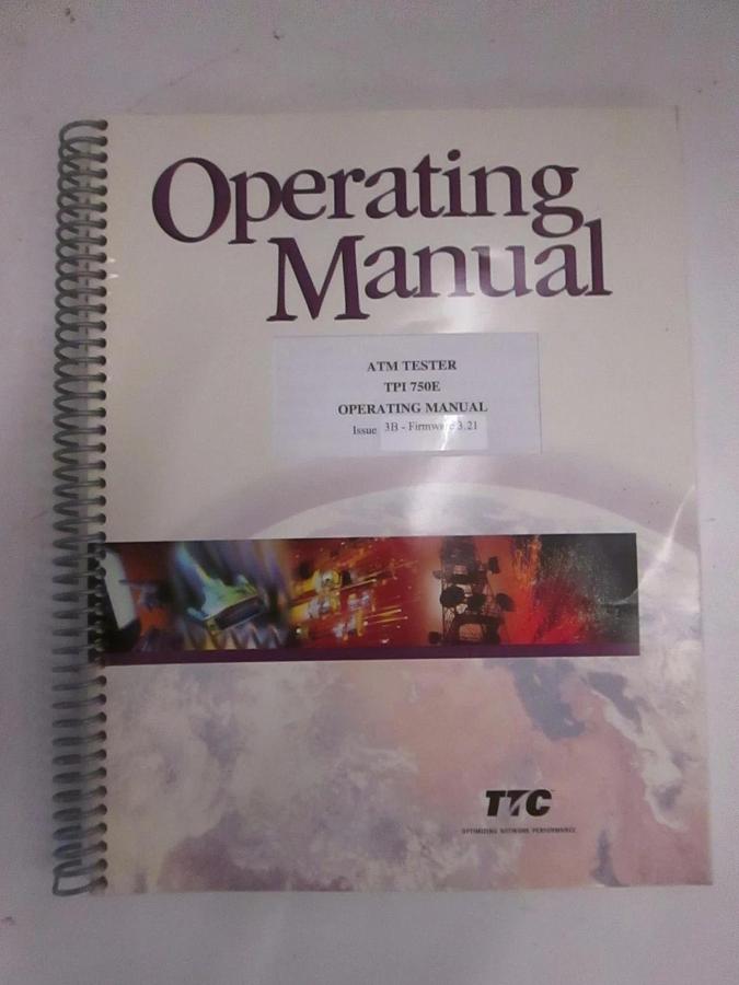 Used TTC ATM Tester TPI 750E, Operating Manual, Used