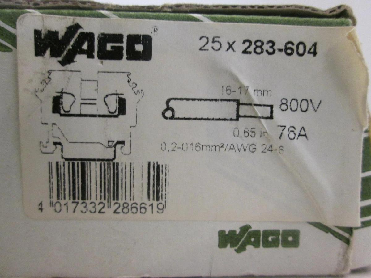 Wago, 283-604, Screwless Damping System, New, PKG is Lot of 25
