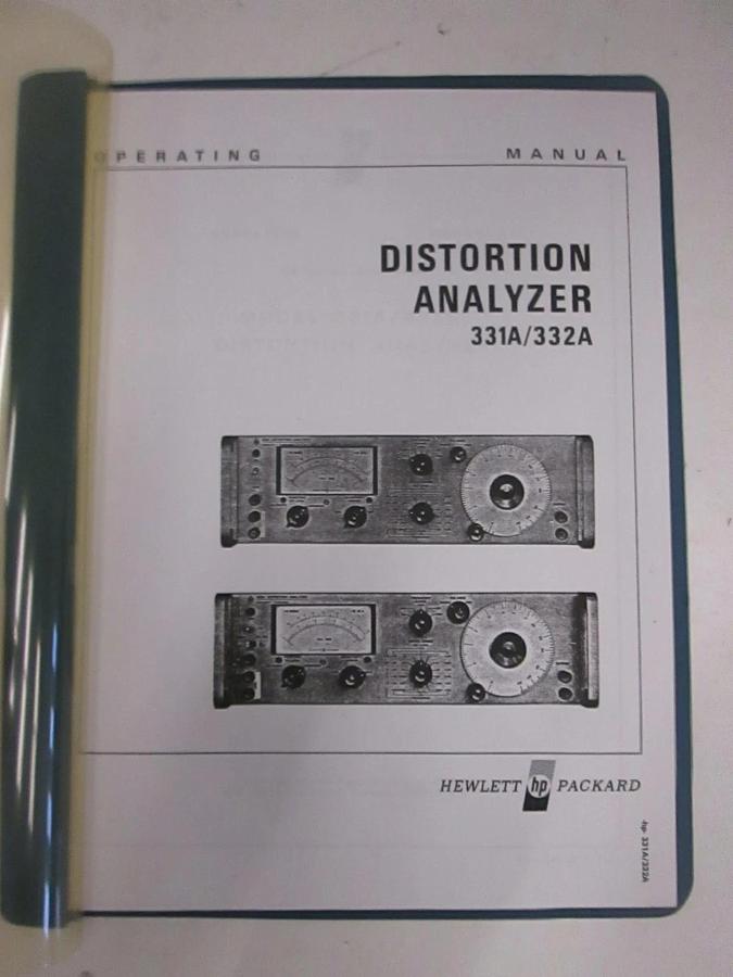 Used HP 331A/332A Distortion Analyzer, Operating Manual, Used