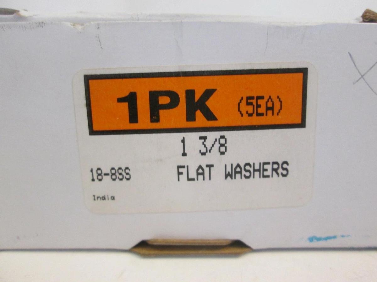 McMaster 18-8SS Flat Washers, 1 3/8, Lot of 5