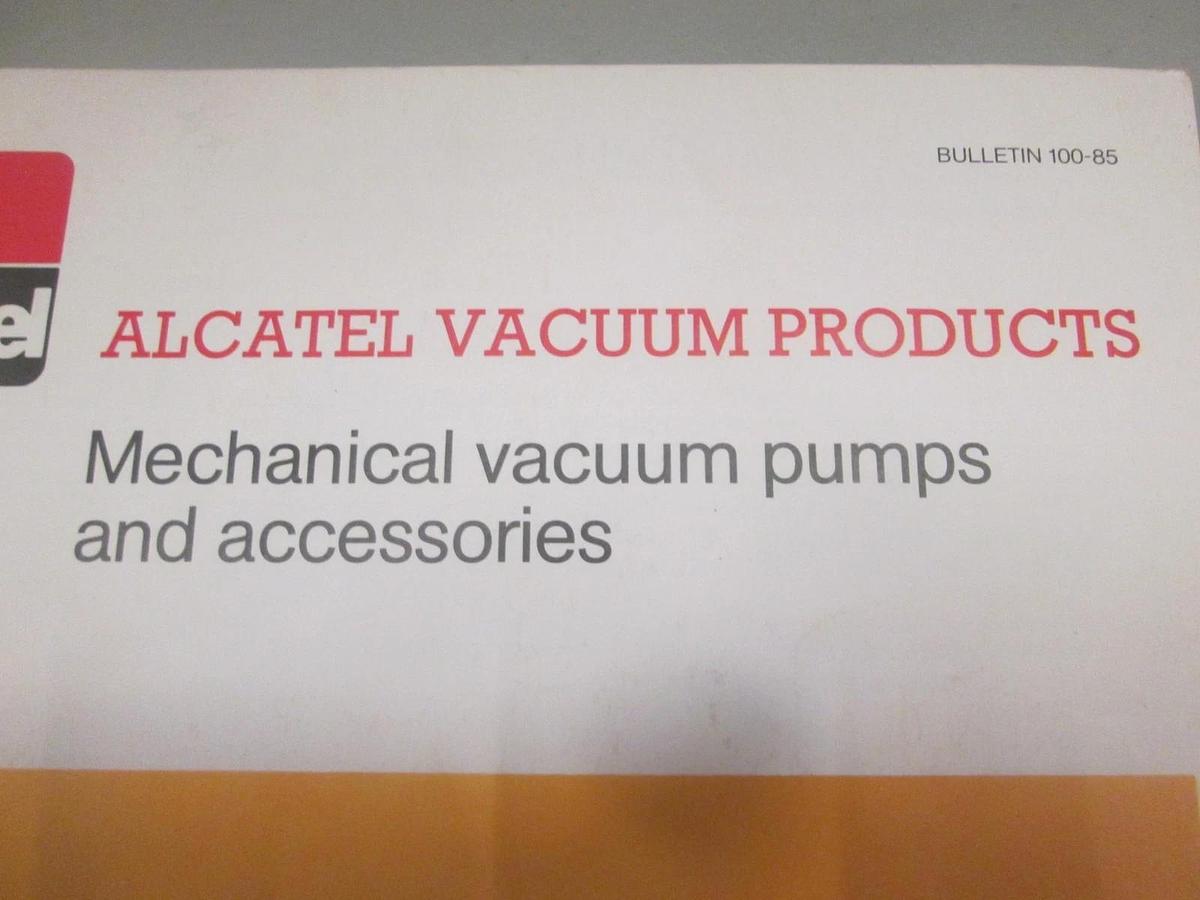Used Alcatel, 100-85, Mechanical Vacuum Pumps and Accessories Booklet, Used