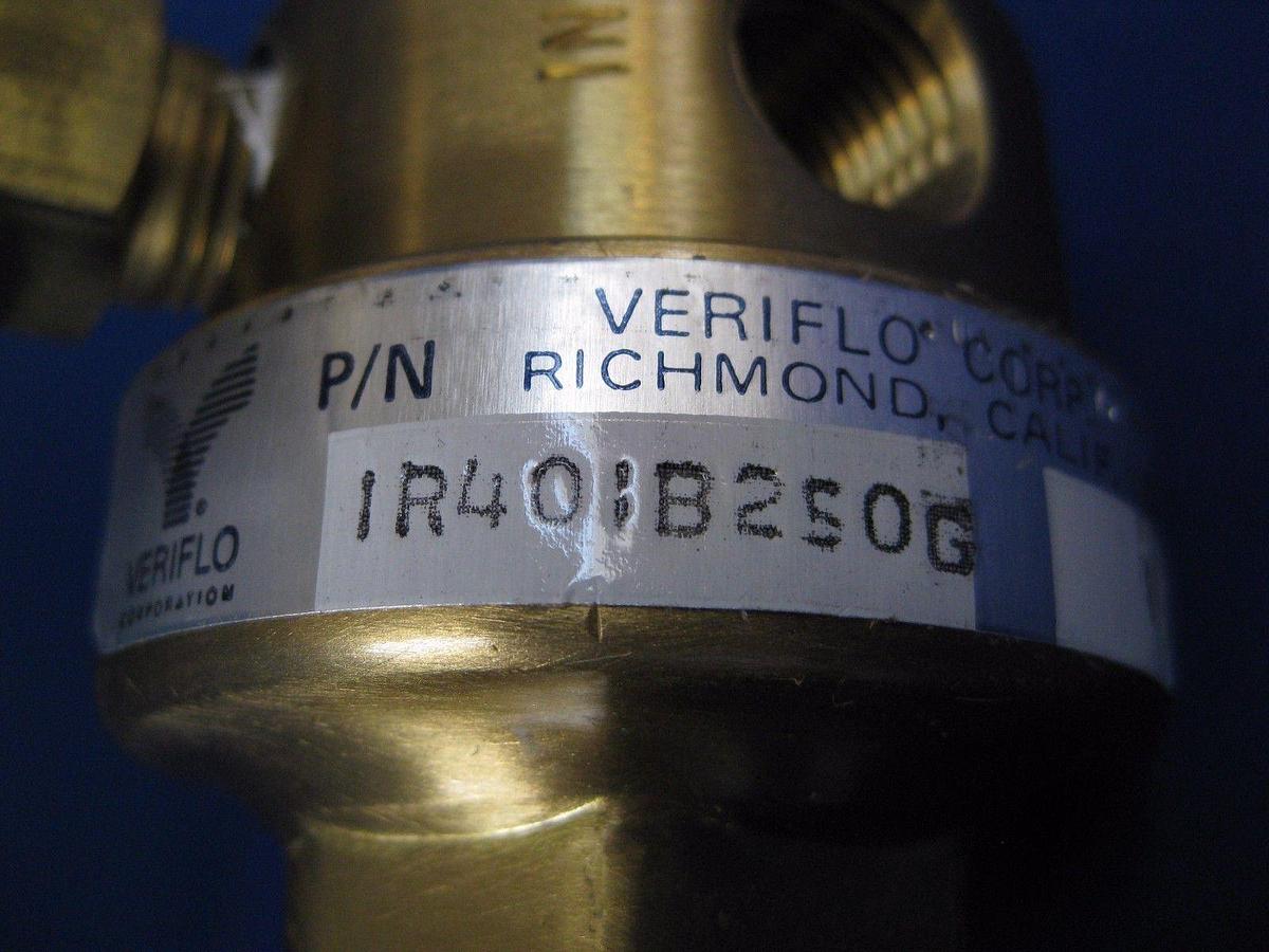 Veriflo IR40IB250G Regulator, Brass, 4 Ports, 0-100 psi Gauge, Used