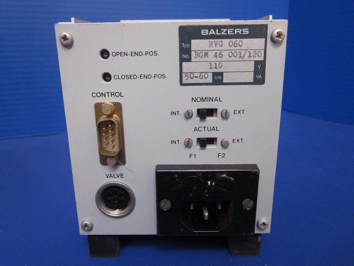 Used Balzers RVG 060 Throttle Valve Control BGM 46, Used