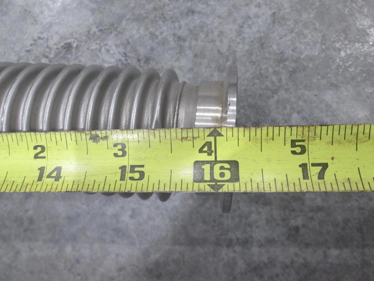 Used Stainless Steel Formed Bellows Vacuum Pipe / Socket, 16"L, 50MM Flange, Used