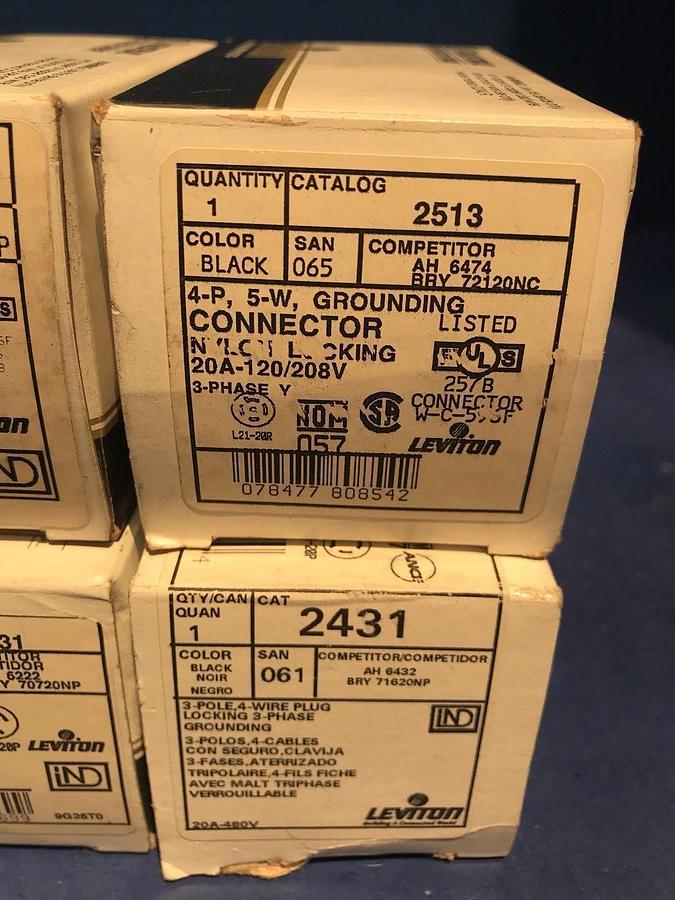 Used Leviton Lot of Plugs/Connector, Lot of 6