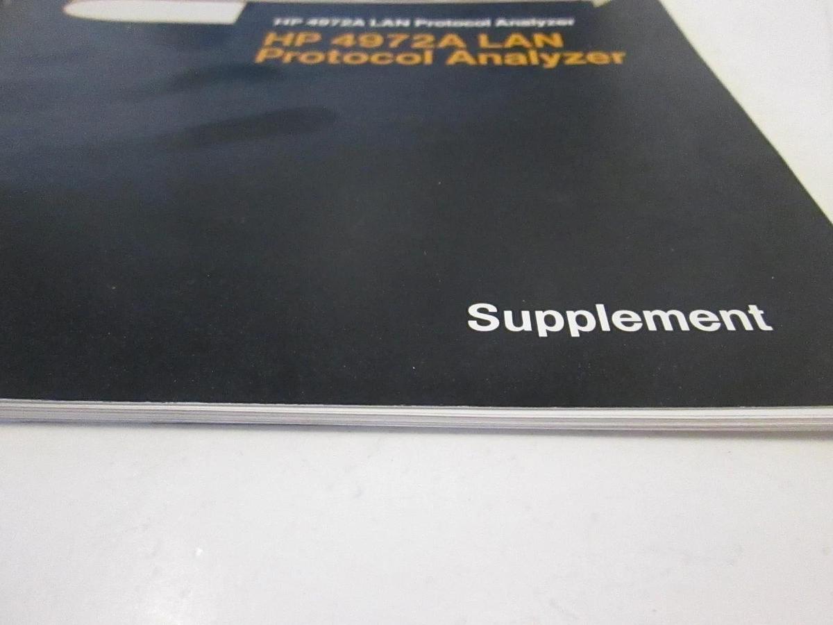 Used HP 4972A LAN Protocol Analyzer Supplement Manual, Used